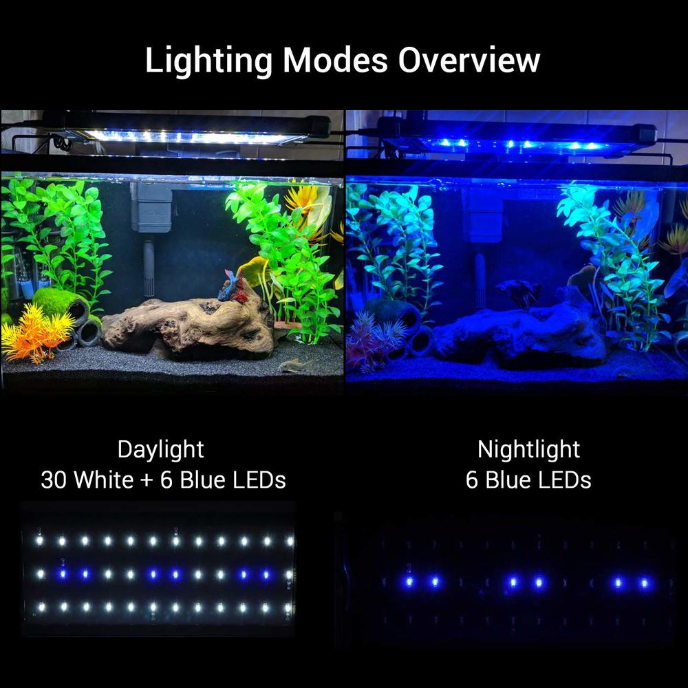 100-240V 6W 12-18 "Super Heldere Aquarium Led Verlichting Blauw Wit Leds Met Uitschuifbare beugels Voor 28-50Cm Aquarium Licht Lamp