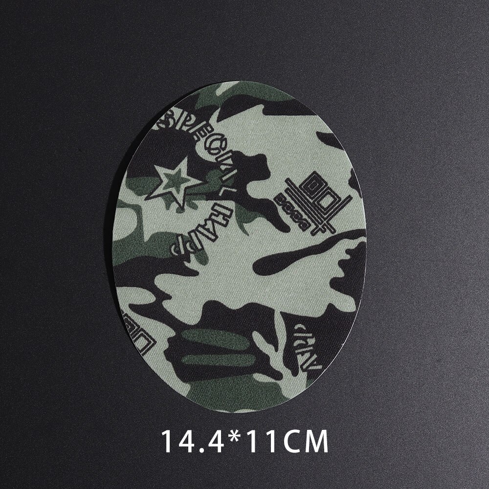 ArmyGreen-parche de tela para planchar, reparación de cuero, codo, rodilla, parches de mezclilla para ropa, pegatinas de mezclilla, accesorios de ropa