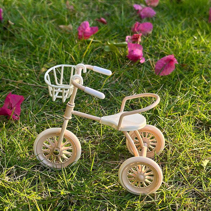Miniature Iron Tricycle — Realistic Outdoor Bicycle, BJD/OB11 Accessory, Christmas, Thanksgiving, Graduation , Home Decor