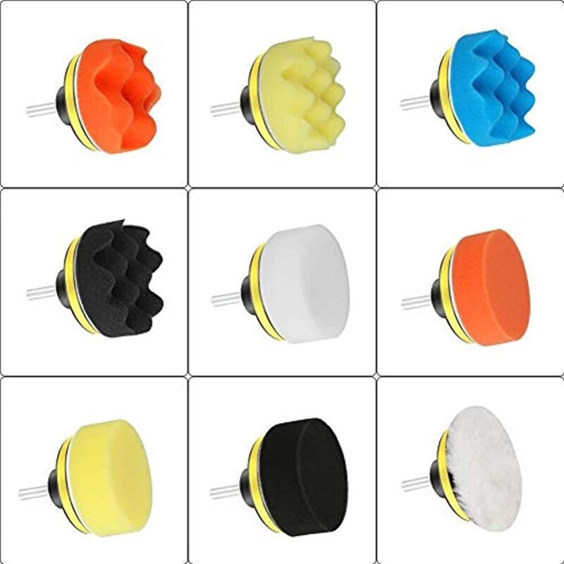 Disque de polissage auto-adhésif de 3 pouces pour voiture, éponge de polissage, roue en laine, tampon pour polisseuse de voiture, adaptateur de perceuse