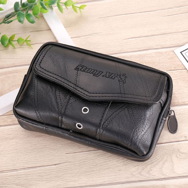 Vintage Leather Waist Bag Belt Loop Holster Carry Phone Pouch Wallet Case