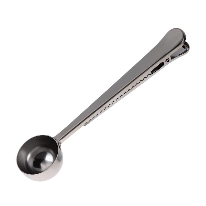Cuchara de cocina o cafetería con Clip, cuchara medidora de té y café de acero inoxidable: E