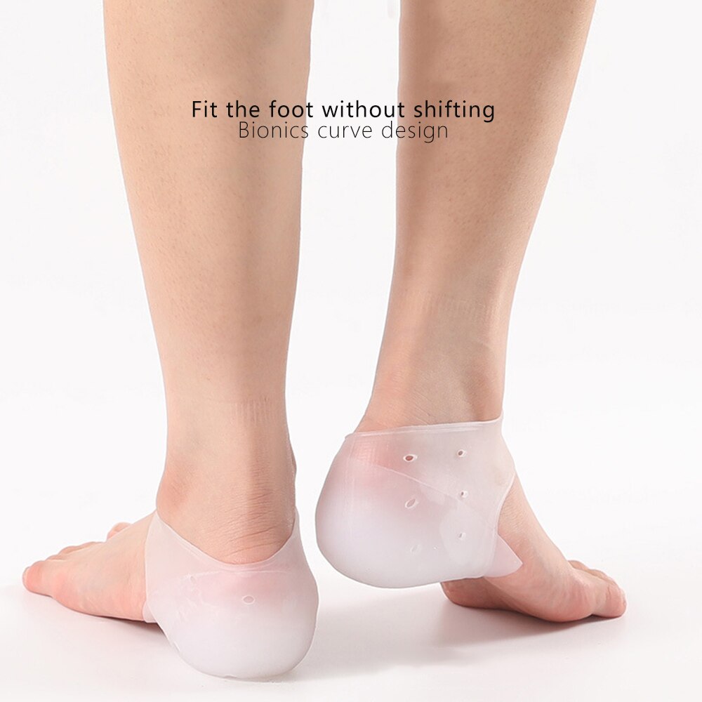1 Pair Concealed Footbed Enhancers Height Increase Insoles Silicone Foot Lift Pads Dress In Socks Tool
