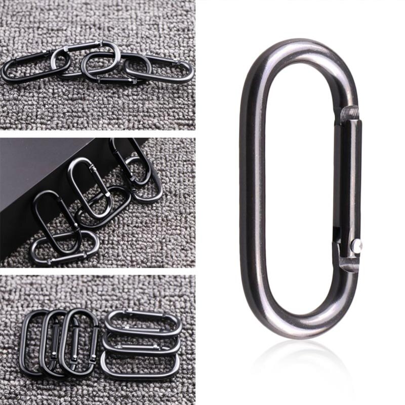 5Pcs Oval Carabiner Hanging Buckle Spring Keychain Clip Hook Carabiner Hanging Buckle Hook for Camping Fishing Hiking