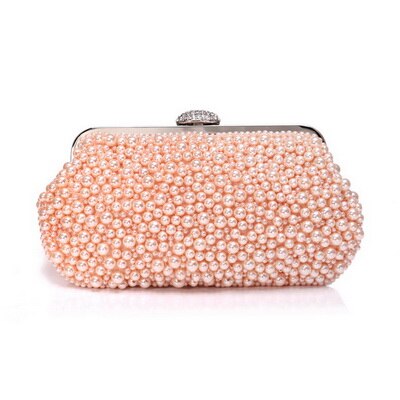Femmes messager perlé femmes vintage sacs de soirée imitation perle coquille femmes sac sacs à bandoulière, diamants pochette pour mariage: YM1064pink