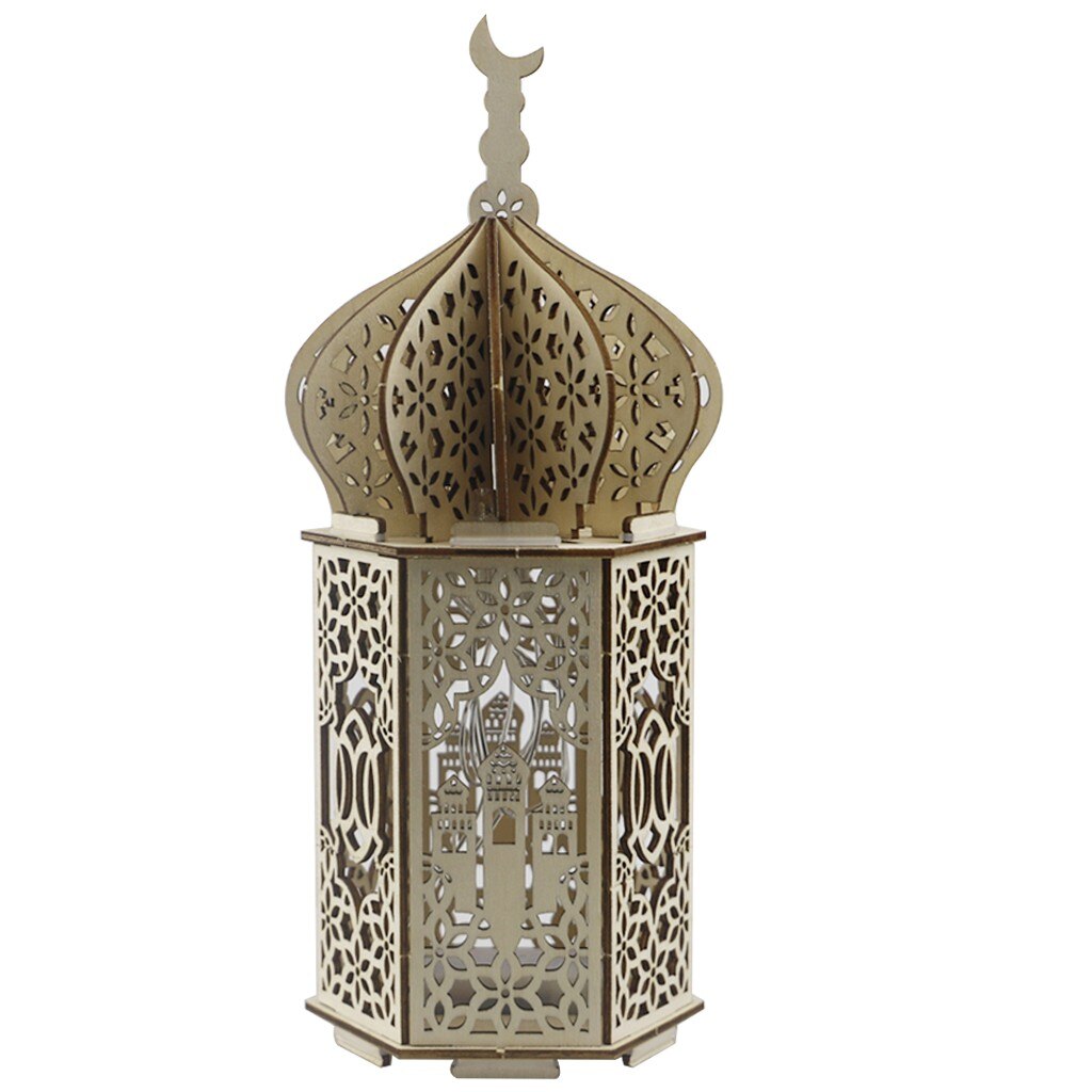 1Pc Moslim Festival Licht Ramadan Eid Mubarak Decoraties Voor Home Led Hout Lichten Eid Mubarak Decor Islam Party levert: A