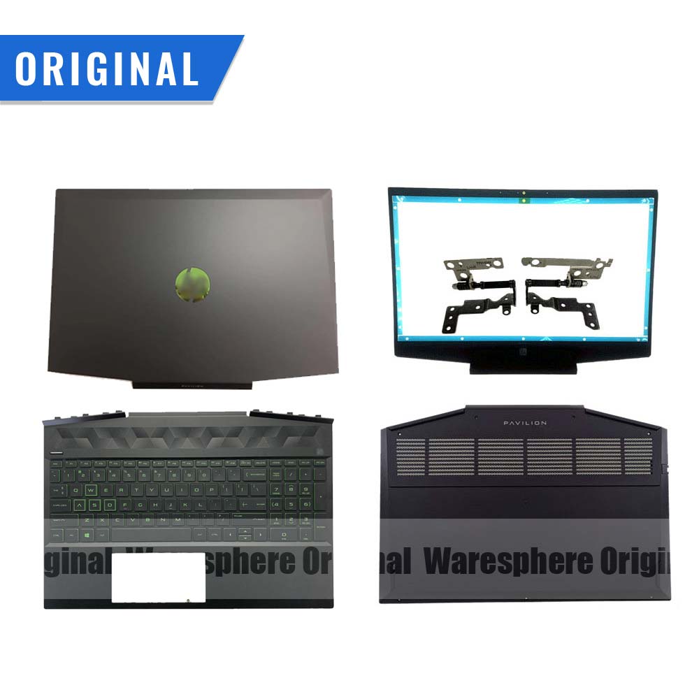 Original For HP Pavilion 15-DK Series LCD Back Cover Front Bezel Hinges Palmrest Bottom Case L56914-001 L57593-001