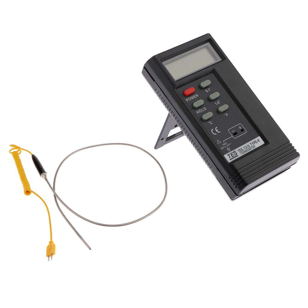 Tes1310 Draagbare Digitale Thermometer + K-Type Thermokoppel Temperatuur Sonde, roestvrij Stalen Sonde In Temperatuurbereik 0-1300