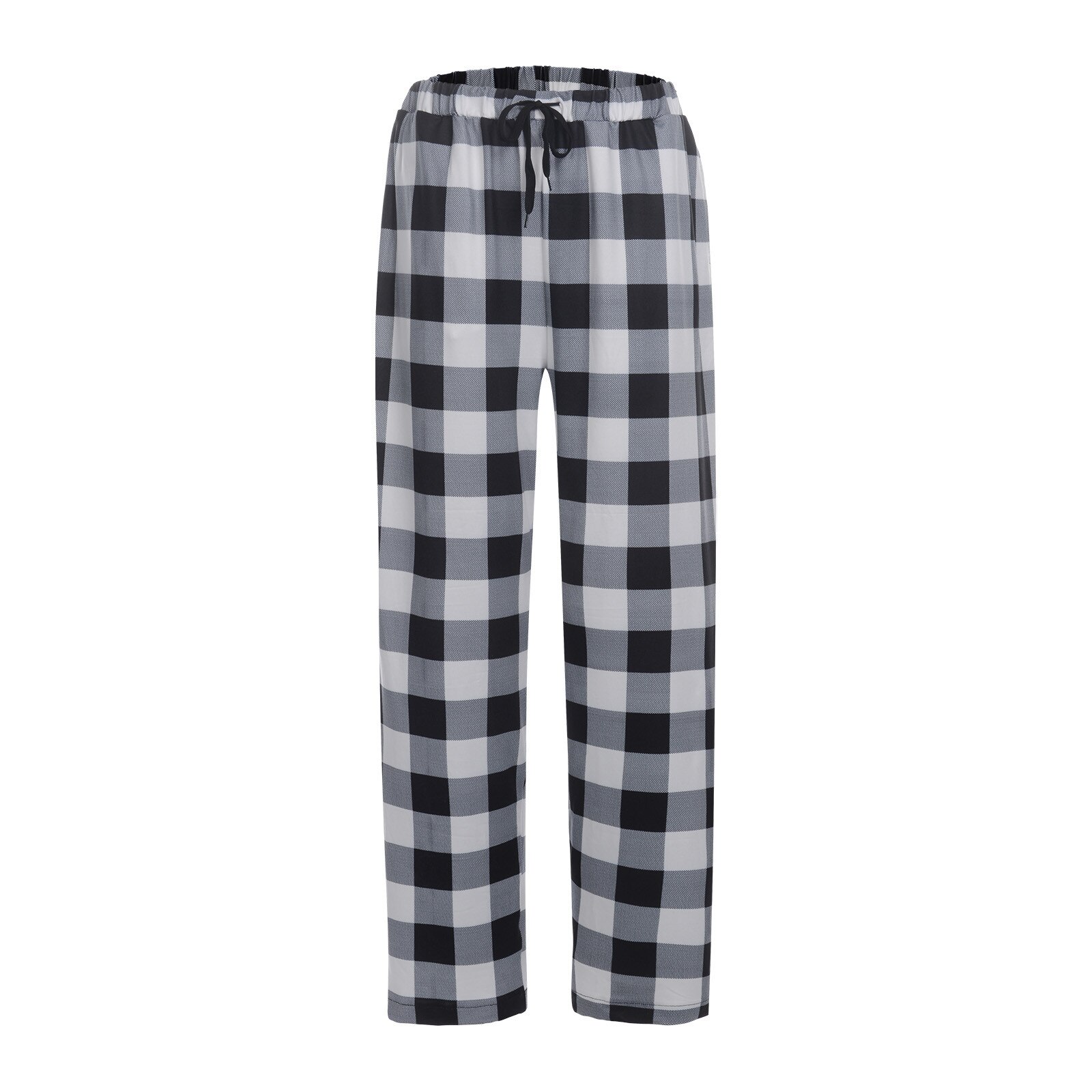 Winter Sleep Bottoms Homewear Vintage Nachtkleding Broek Voor Mannelijke Plaid Pyjamabroek Voor Adluts Woninginrichting Katoen Broek: Black / Xxl