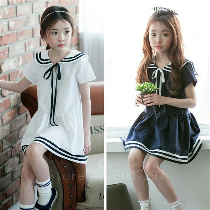 2020 meninas uniforme de marinheiro doce crianças desempenho palco wear manga curta estilo japonês marinha vestido escola uniforme
