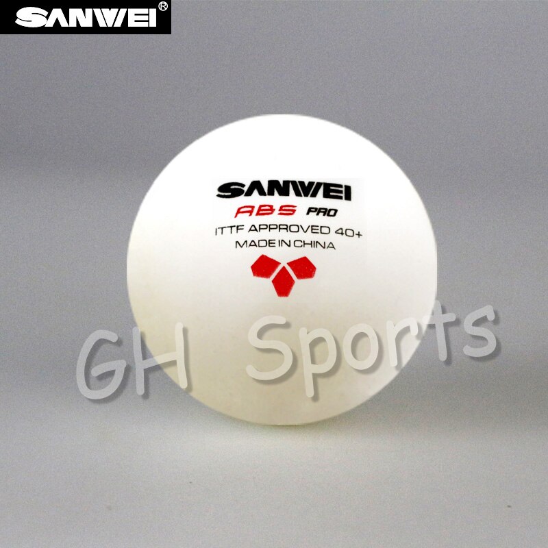 SANWEI-pelota de tenis de mesa ABS PRO 3-Star, plástico aprobado por ITTF, Material , 40 pelotas, , 12 bolas