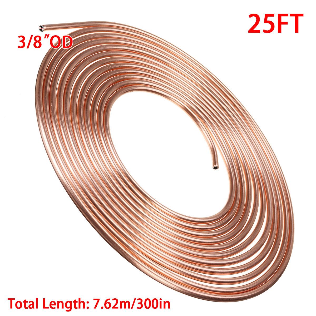 Pure Copper Water Cooling Tube Laptop Water Cooling Copper Hose 25Ft 7.62m Roll Tube Coil of 3/8'' 3/16'' OD Cooling Copper Hose