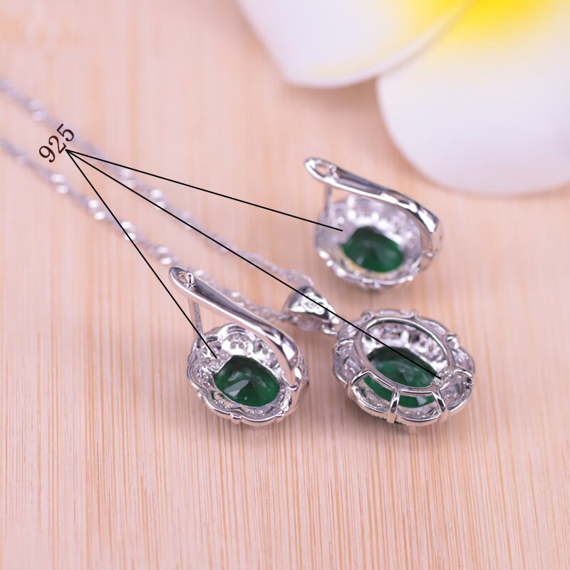 Risenj venäläinen tyyli vihreä kivi valkoinen kristalli hopean värinen korusetti naisille kaulakoru chian korvakoru sormus rannekoru