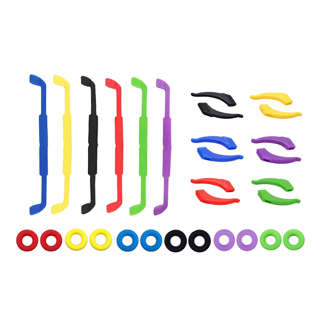 Universele Brillen Vazallen, Siliconen Anti-Slip Ronde Bril Tempel Tips Mouw Eyewear Retainer Oor Grip Haken Protectors: 12 Pairs 6Pcs