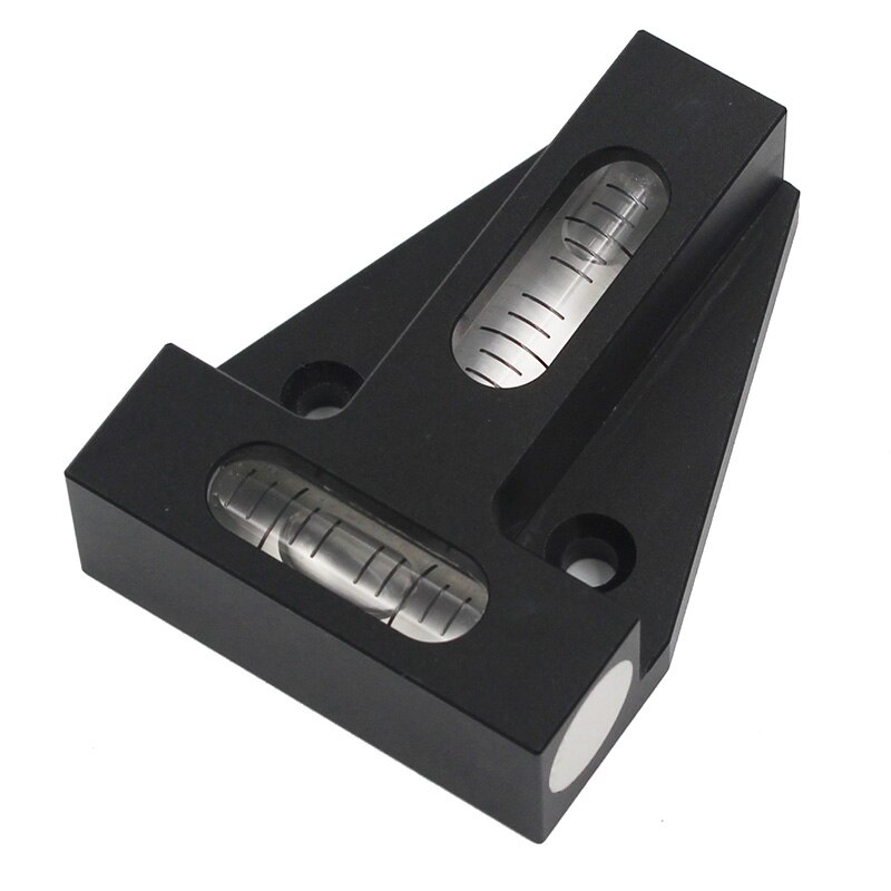 Hacry – Mini niveau à bulle à deux voies, Instrument de mesure Horizontal portatif à double axe XY de type T: 1.5mm-White-Black