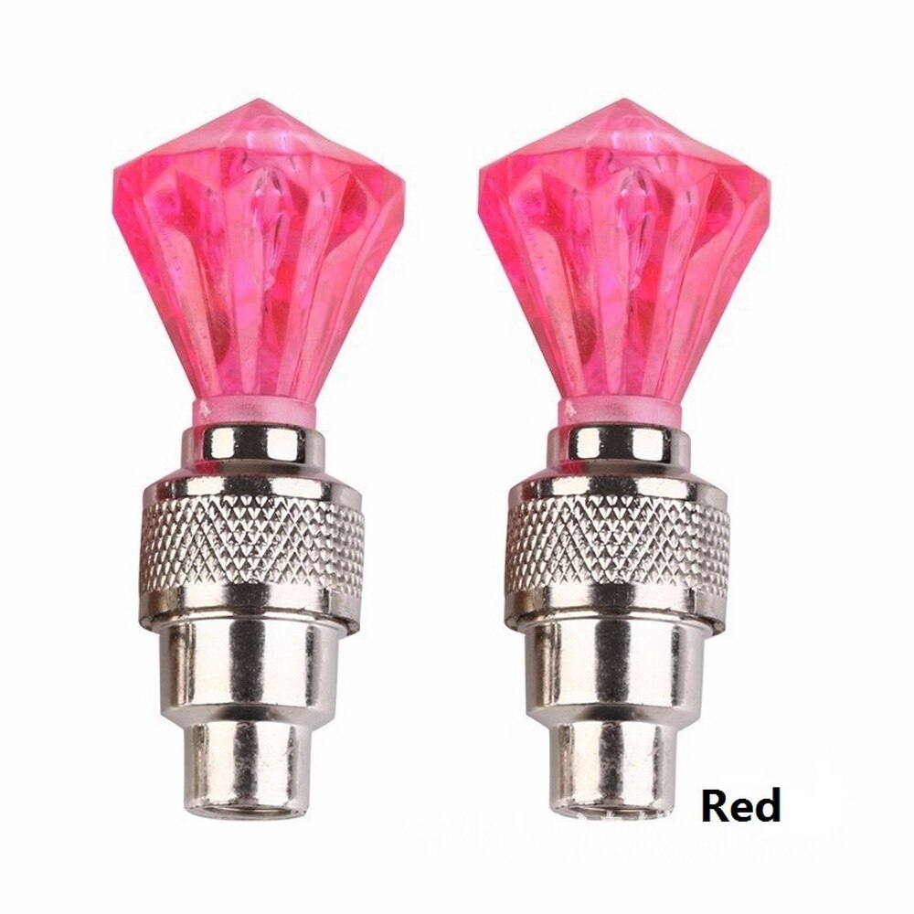 2 / 4 Pcs Ventiel Security Ultra-Heldere Led Cap Meerdere Kleuren Skull Head Voor Fiets Auto motorfiets Wiel Band Licht: Ruby red