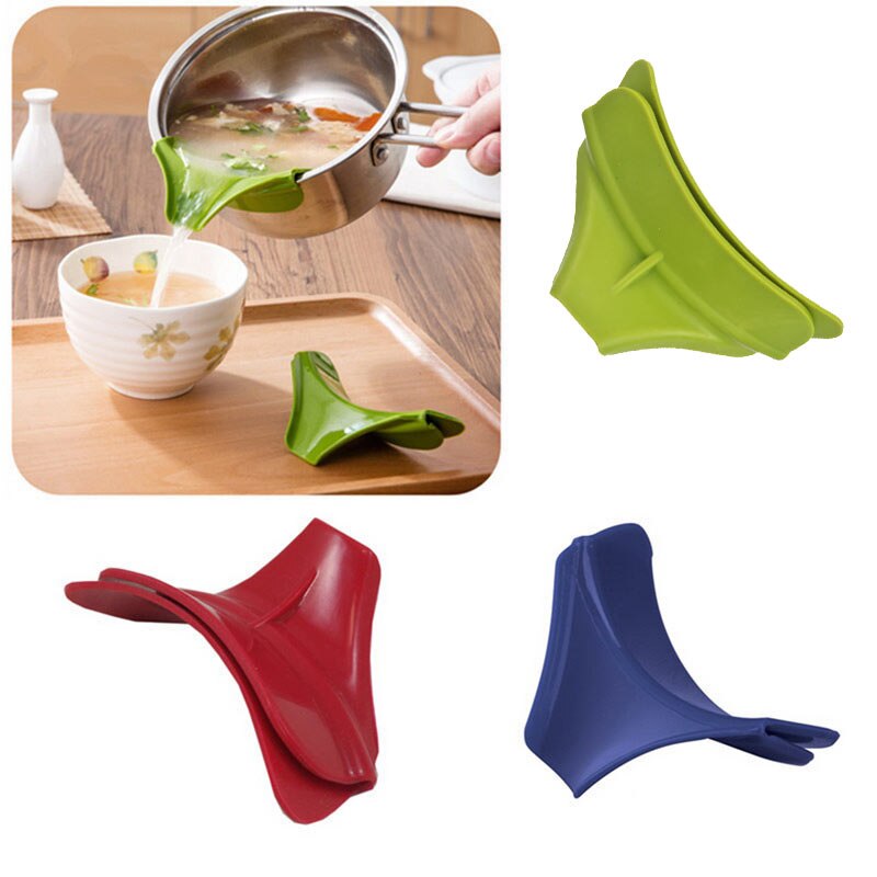 Hogar Anti-derrame antideslizamiento de silicona en vierta sopa boquilla embudo para ollas recipientes tarros cocina Gadget herramienta creativas embudo herramientas #15