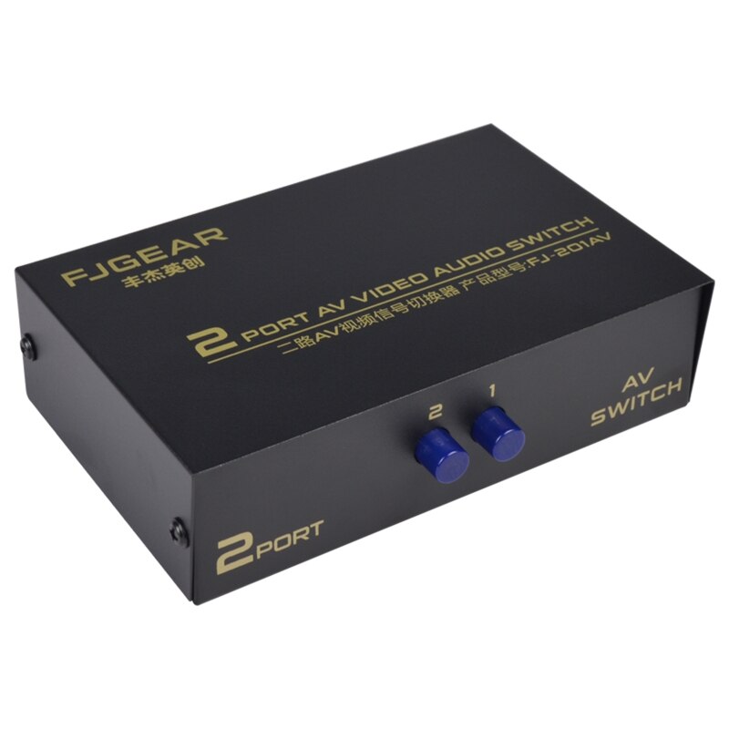 2 Port Av Rca Switch 2 In 1 Out Composiet Video L/R Selector Box Voor Dvd speler