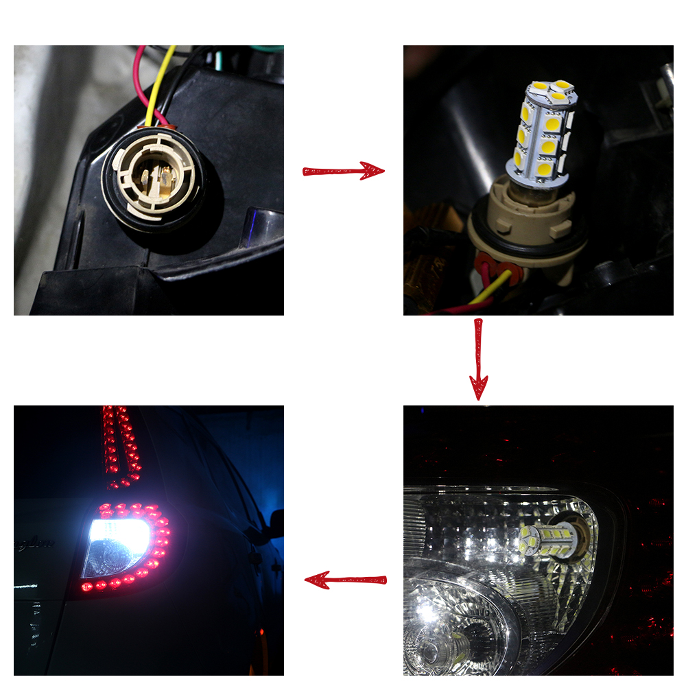 2X DC12V P21W 1156 BA15S 1157 5050 18 SMD LED Bulb Car Light Turn Signal Backup Reverse Tail Lamp White Blue Red Green Amber