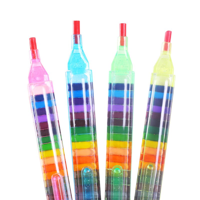 20 Colors Non-Toxic wax Crayon Oil Paint Pen Cratons Stacker Pencils Drawing Pen Art Painting for Children Kids Oil Pastel