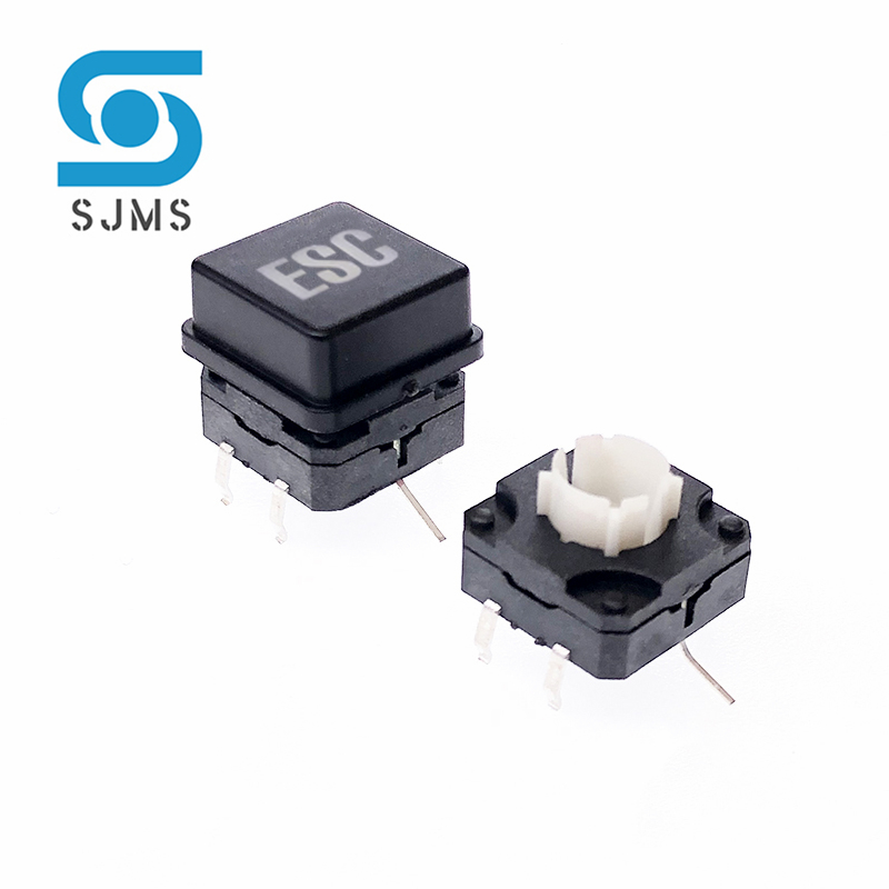 1 Stuks 12*12Mm 12X12 DIP-6P Met Licht Led Tactiele Micro-Drukknop Kortstondige Schakelaar + Kan Licht Vierkante Knop Switch Cap: Roze / ons standaard