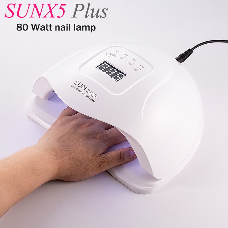 Lámpara UV 90 W lámpara LED híbrida sol X7plus para manicura LCD pantalla secado todas las geles esmalte de uñas arte de uñas herramientas uf led Gel lámpara de uñas: x5-white-80W-36LEDs