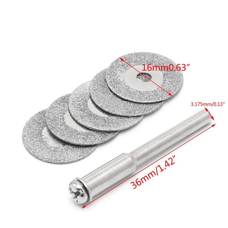 Diamant Zaagschijf Set - 5 Stuks - 20-30mm - Dremel Accessoire - Vernikkeld Staal: 105mm