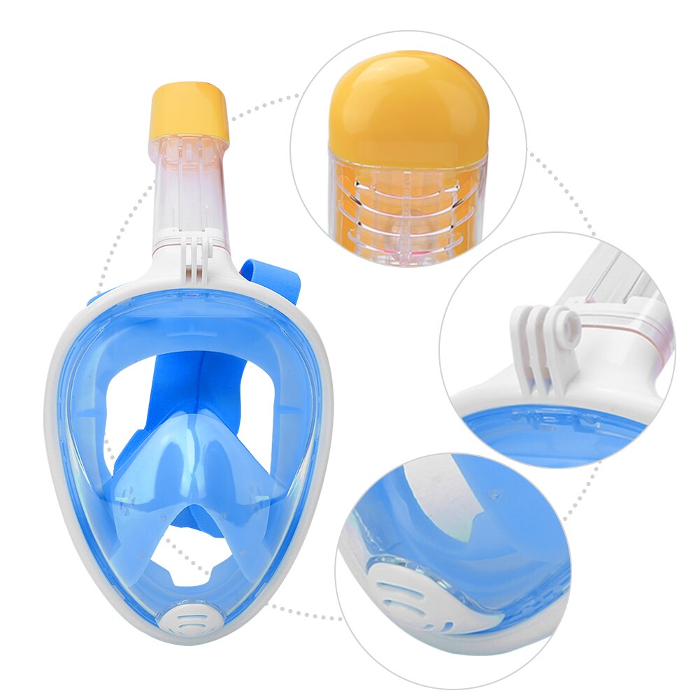 Volwassen Kind Duikbril Onderwater Scuba Anti Fog Volledige Gezicht Duikbril Snorkelen Met Anti-Slip Ring Snorkel Bril voor Gopro