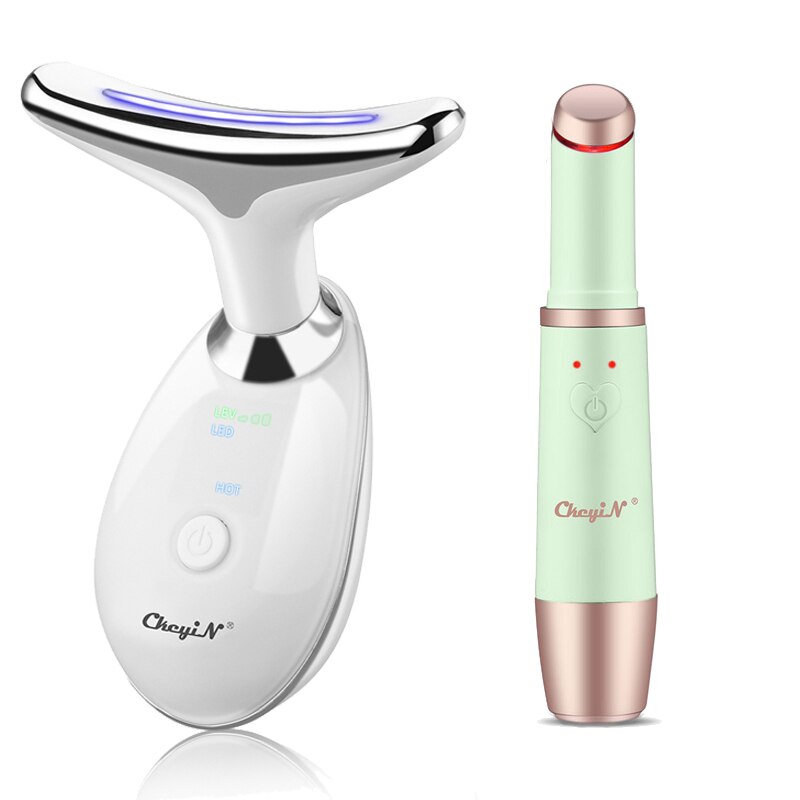 Ckeyin hals ultraljud lyft massageapparat ansiktsbehandling joniskt öga ansiktsvibration anti skrynkla åtstramande ögon huduppvärmning massagemaskin: A8