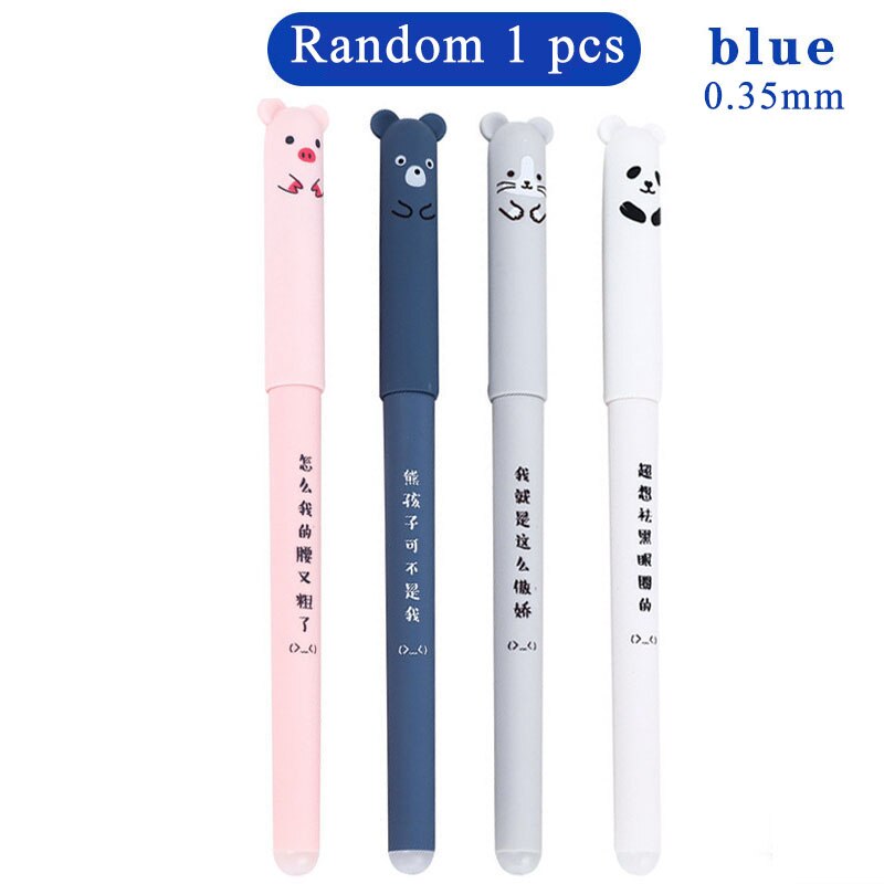 1Set Black Ink/Blue Ink Neutral Pens Cute Cartoon Pattern Children's Kids Stationery Erasable Gel Pen School Supplies: 1pcs Blue Pen