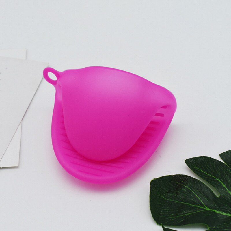 Cuisine cuisson Gel de silice isolation thermique pince Anti échaudage gants antidérapants ménage bol four four à micro-ondes outils pratiques: 1Pcs x 42g Rose