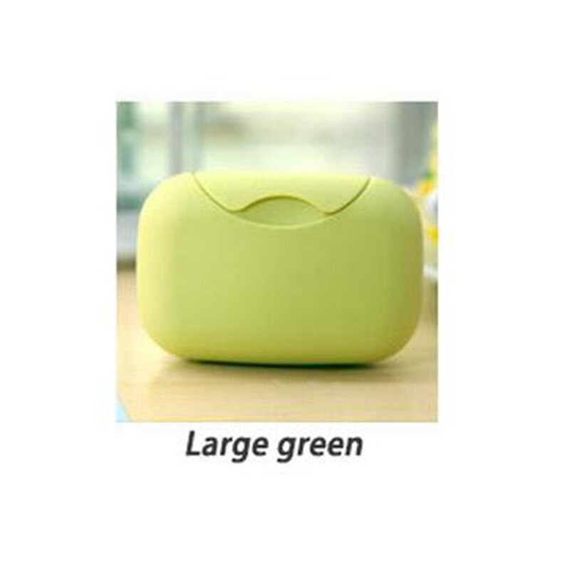 Multicolor Kleine & Grote Maat Badkamer Zeepbakje Draagbare Plaat Case Thuis Douche Reizen Wandelen Zeephouder Container Zeepkist: Green-L