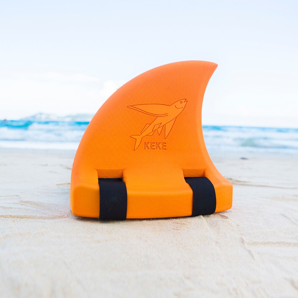 Shark Shape Kid Swim Fin Kid's toy swim artifact shark fins inflatable children swimming pool Life buoy floats swimming rings: Orange