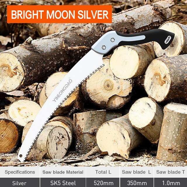 Heavy Duty Extra Long Blade Hand Saw For Wood Camping, Dry Wood Pruning Saw With Hard Teeth: 520mm-C