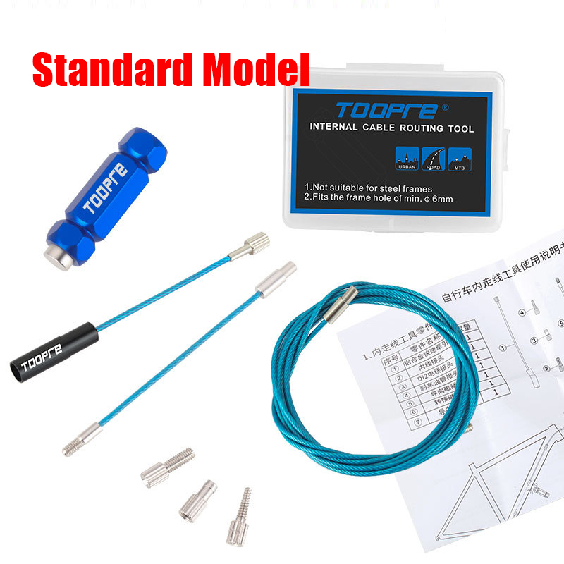 Kit de enrutamiento de cables internos para bicicleta, herramienta, guía de tracción rápida, imán para marcos de bicicleta, freno de cambio, Cable interno, manguera hidráulica: Blanco