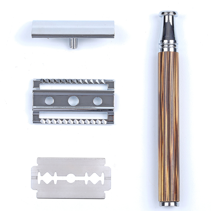 Eco Friendly Men Shaving Razor Classic Bamboo Handle Double Edge Safety Razor For Mens ShavingHair Removal 10 Shaving Blades