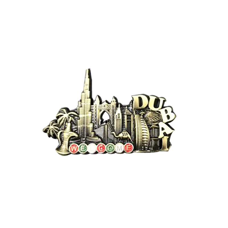 Dubai Metal Fridge Magnet Building UAE Alloy Burj Khalifa Travel Souvenir Magnetic Refrigerator Stickers Home Kitchen Decoration