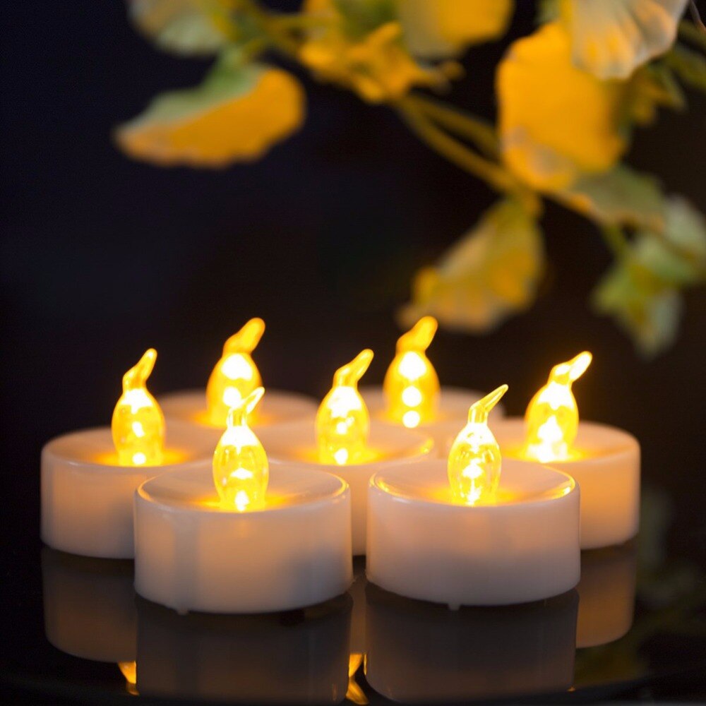 Flimrende fyrfadslys 12 stk mini guld led lys gule glød blink velas dekorativas decoracion hogar velas led med batteri