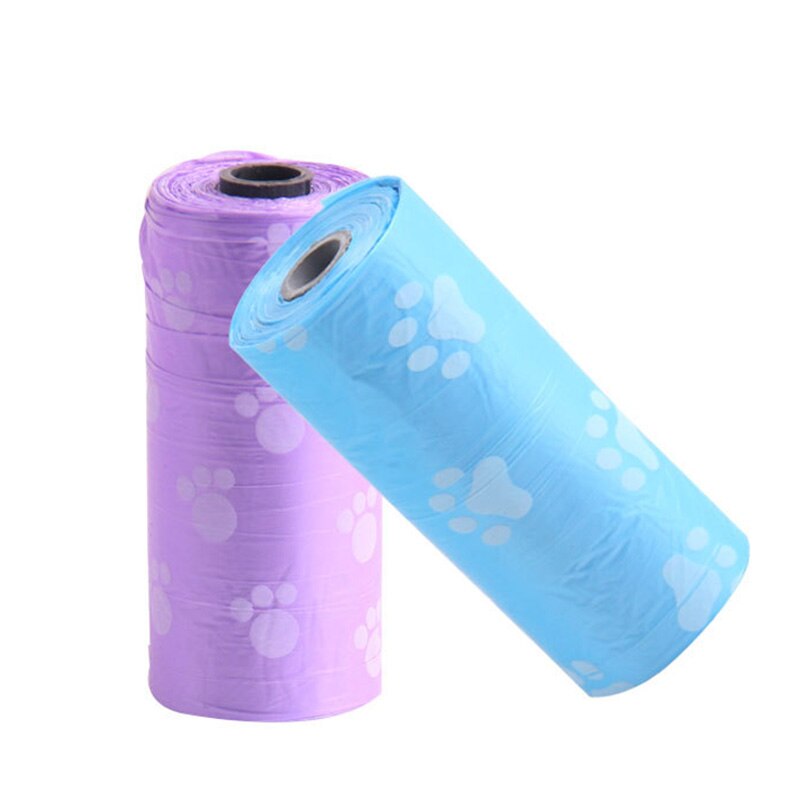 Paw Print Pet Waste Bag 15pcs/Roll Pet Waste Bag 6x2.5cm Strong Load-bearing SNO88