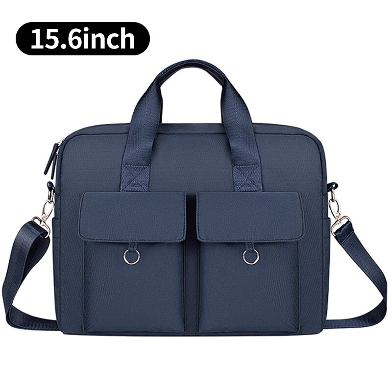 Unissex maleta à prova dunisex água náilon sacos do portátil ombro sólido crossbody saco bolsas de negócios documentos escritório saco de armazenamento xa776z: Blue 15.6inch