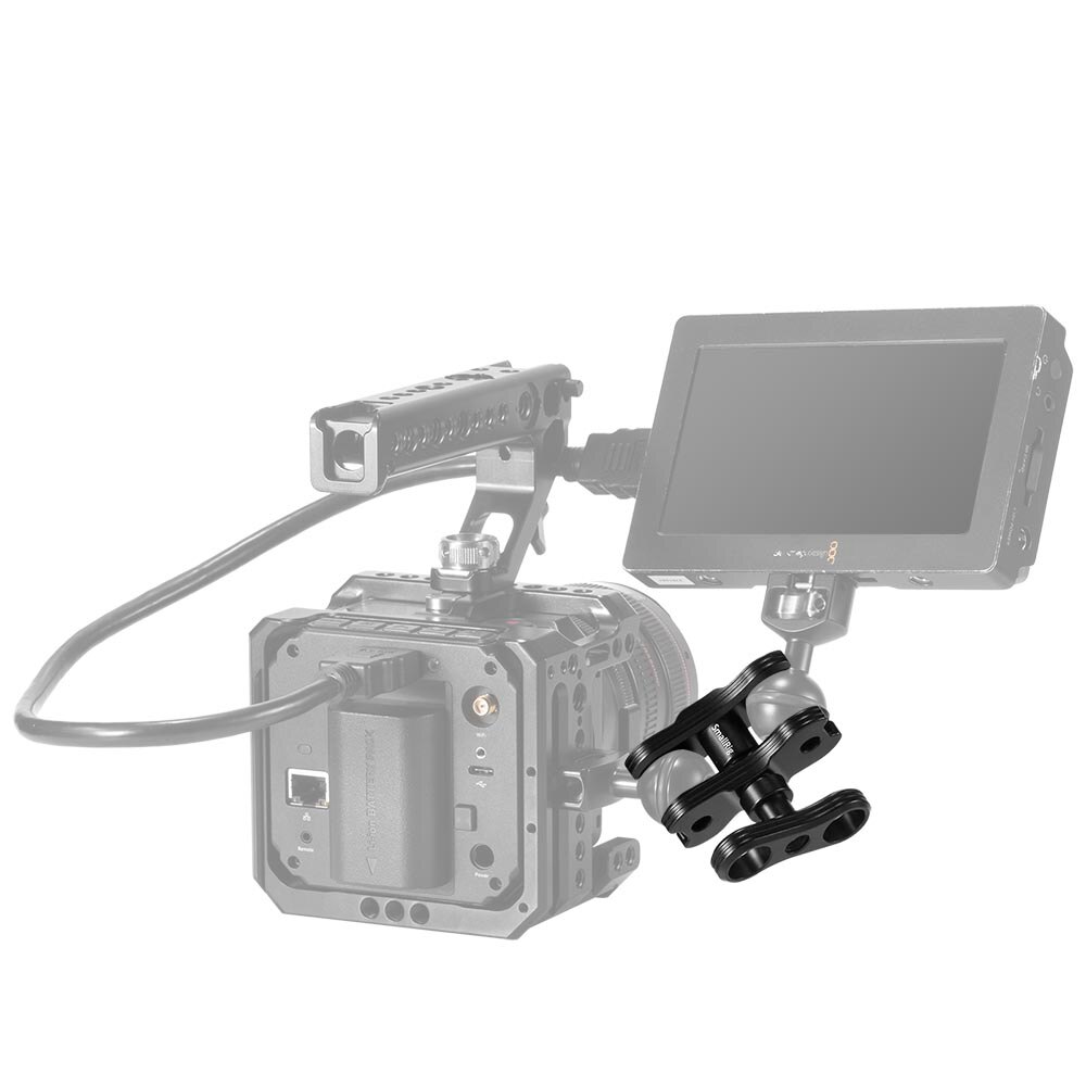 SmallRig, doble cabezal de bola de cámara DSLR, barra de extensión, aparejo de cámara DIY para brazo mágico, soporte de monitor 2134