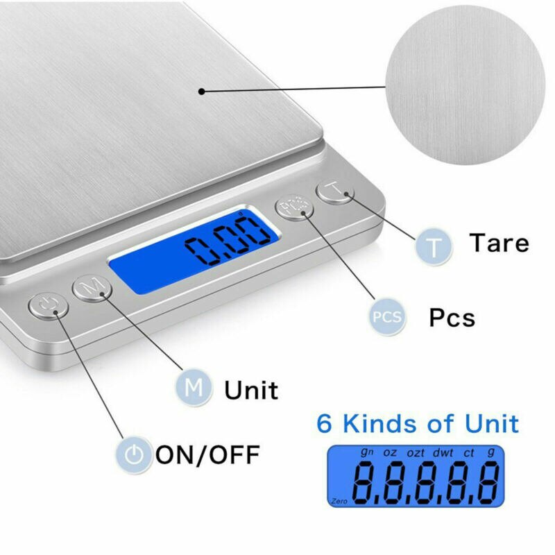 0.01-500g Kitchen Scales USB Charge LCD Electronic Scale Mini Precision Grams Weight Balance Scale Cooking Baking Measure Tool