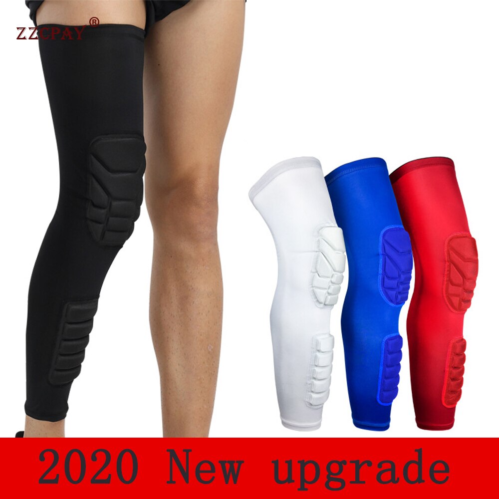 Professionele voetbal scheenbeschermers beschermer voetbal honingraat anti-crash been kuit compressie hoes fietsen hardlopen sport kniebeschermers