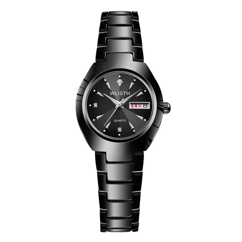 Lover Horloges Paar Horloge Goud Heren Staal Quartz Dubbele Kalender Lichtgevende Waterdichte Mode Horloge Cadeau Voor Meisje: Women 2