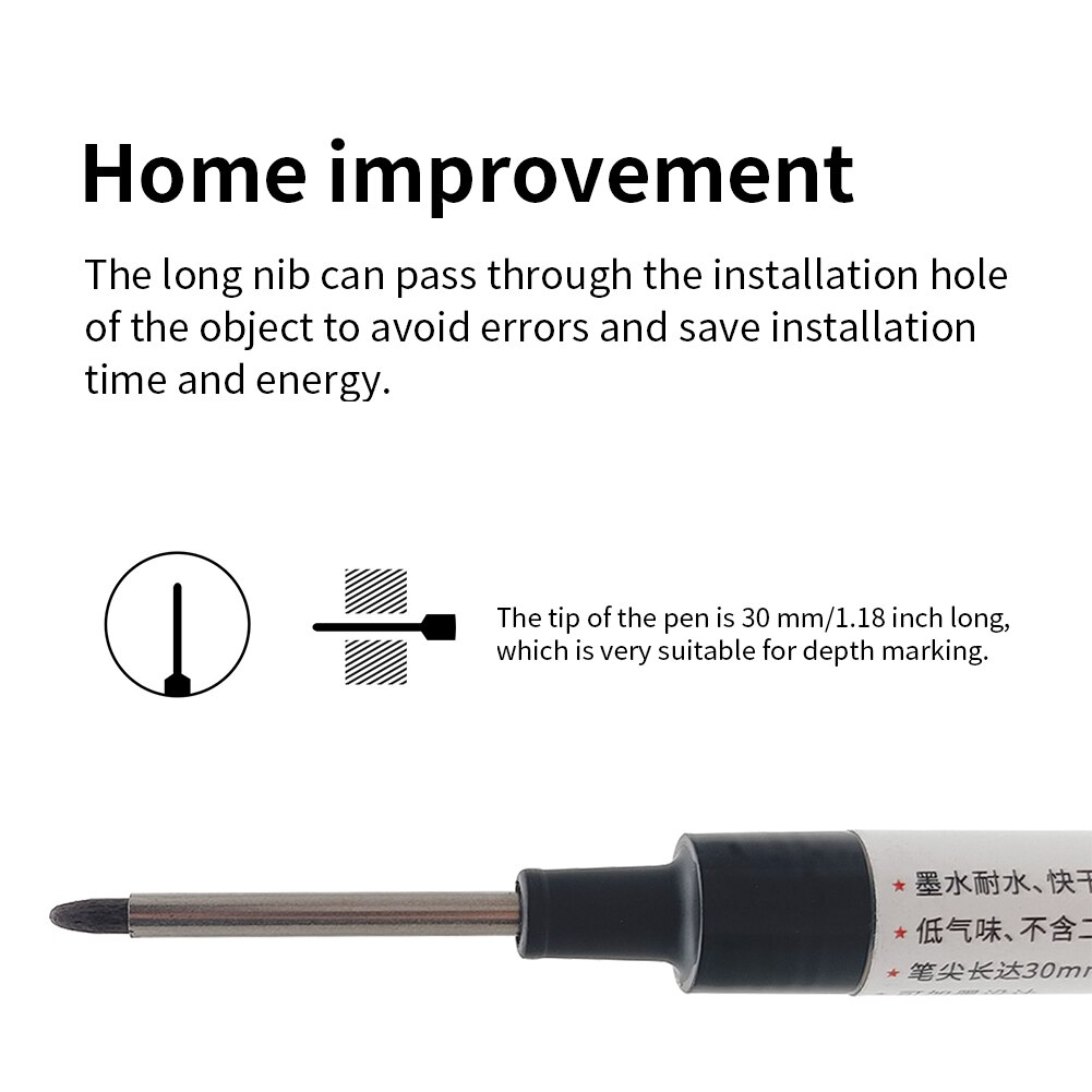 3pcs/set Drawing Tool Long Nib Accessories Multipurpose Construction Auto Deep Hole Home Mechanical Carpenter Pencil Woodworking
