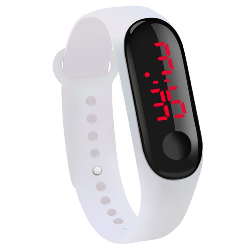 Simple women watch Hand Ring Watch Led Sports Electronic Watch Reloj deportivo para mujer men watches: White