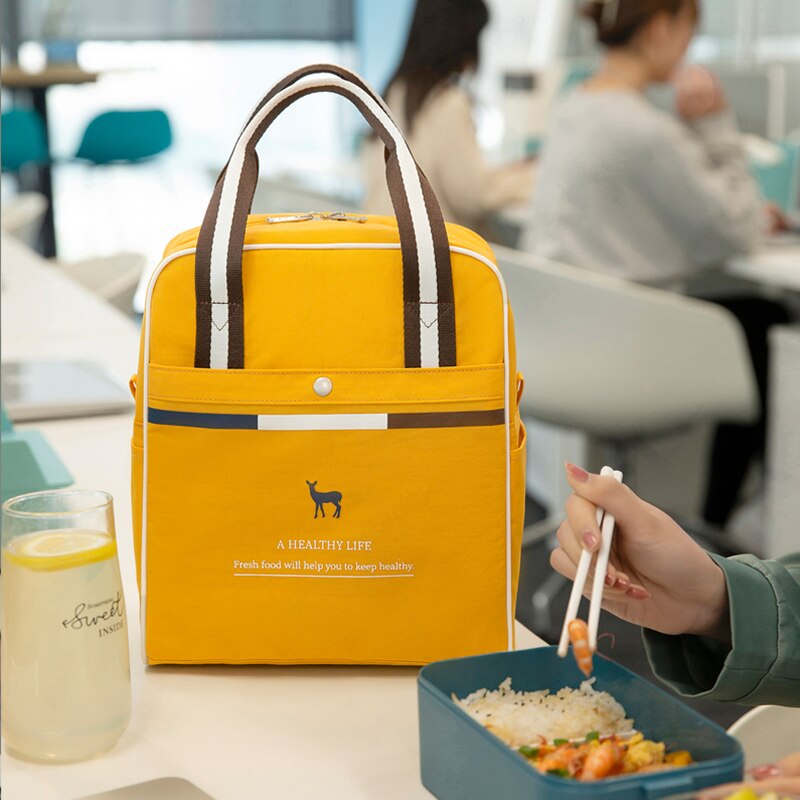 2021Unisex Insulated Lunch Bag With Heat Insulation Thermal Bag Food Door Tote Oxford Travel Picnic Bag For Office