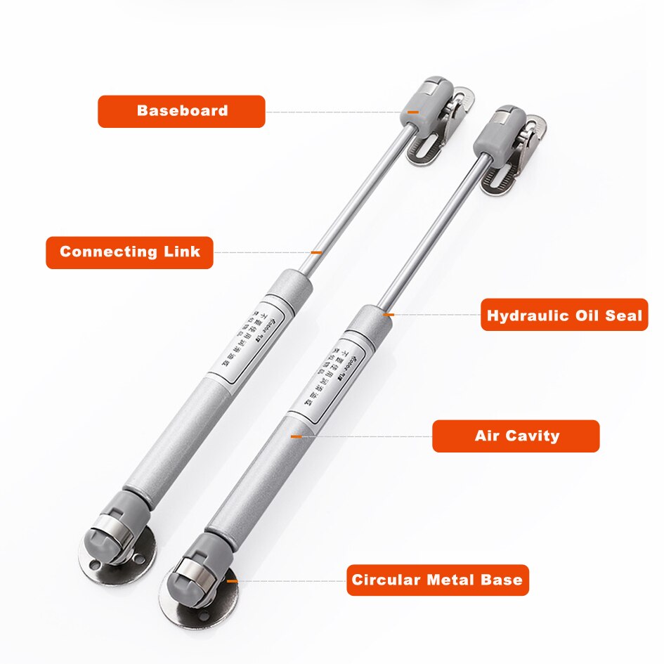 1PC Stainless Steel Door Closer Furniture Cabinet Door Stay Soft Close Hinge Hydraulic Gas Lift Strut Support Rod Pressure 100N