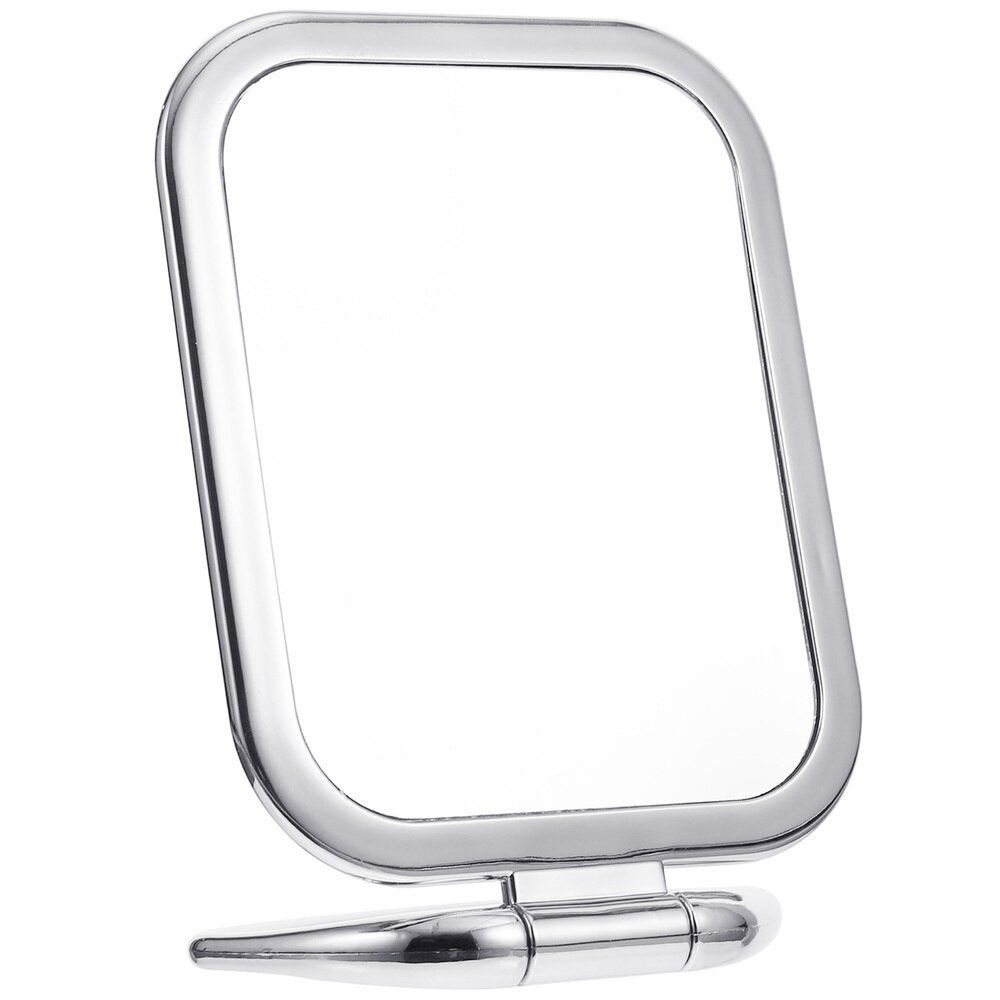 Dubbelzijdige Spiegel Vergrootglas Spiegel Reizen Opvouwbare Make-Up Spiegel Handheld Draagbare Spiegels Makeup Tools: Silver