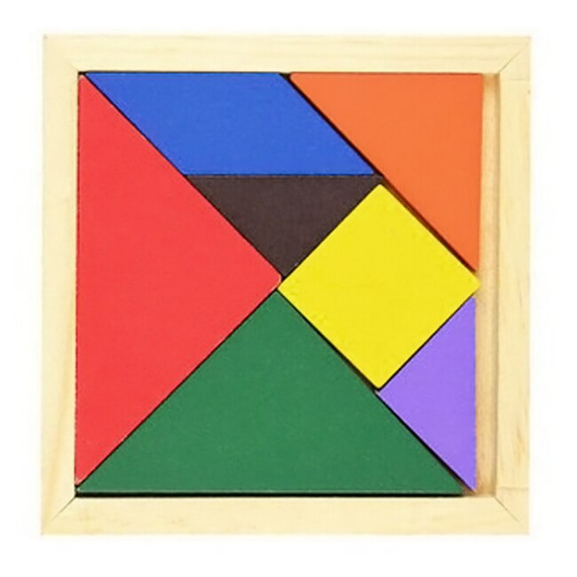 Houten Gekleurde Tangram Puzzel Vorm Cognitieve Intellectuele Ontwikkeling Kinderspeelgoed Kids Verlichting Speelgoed